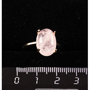 Кольцо c розовым кварцем,  овал 14х10мм