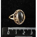 Кольцо c раухтопазом , греческое, 14х10мм