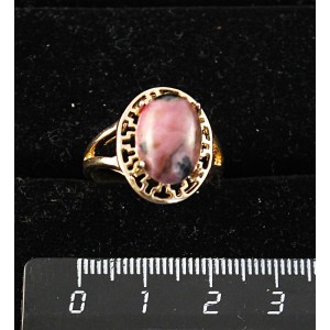 Кольцо c родонитом , греческое, 14х10мм