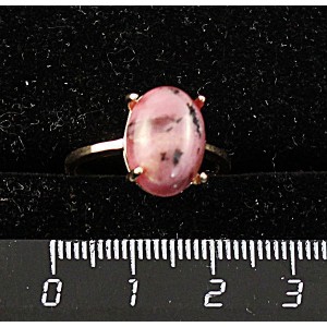 Кольцо c родонитом,  овал 14х10мм