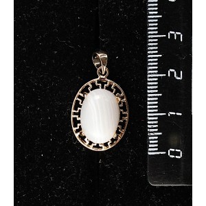 Кулон из агата белого, "греческий", 14х10мм
