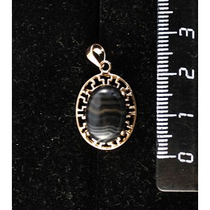 Кулон из агата чёрного, "греческий", 14х10мм