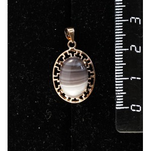 Кулон из агата серо-коричневого, "греческий", 14х10мм