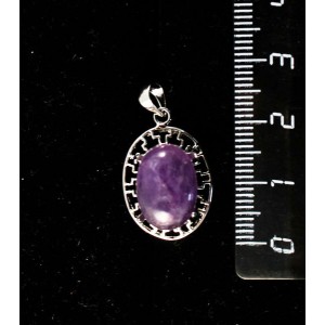 Кулон из аметиста, "греческий", родиум, 14х10мм