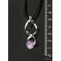 Кулон из аметиста, коннектор "спираль", шарик 12мм
