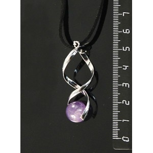 Кулон из аметиста, коннектор "спираль", шарик 12мм