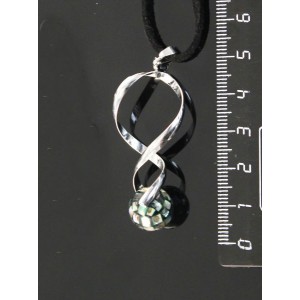 Кулон из гелиотиса, мозаика,  коннектор "спираль", шарик 12мм