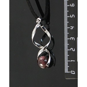 Кулон из граната, коннектор "спираль", шарик 12мм