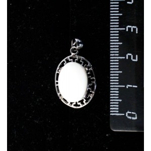 Кулон из перламутра, "греческий", родиум, 14х10мм