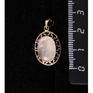 Кулон из розового кварца, "греческий", 14х10мм