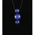 Кулон из лазурита "3 шарика", на нити