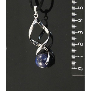 Кулон из лазурита, коннектор "спираль", шарик 12мм