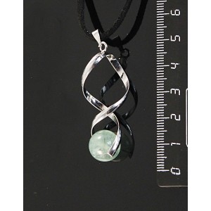 Кулон из флюорита, коннектор "спираль", шарик 12мм