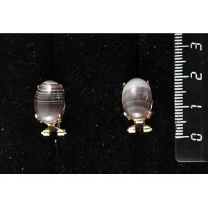 Серьги из агата серо-коричневого, овал 14х10мм, замок гвоздик+лапка