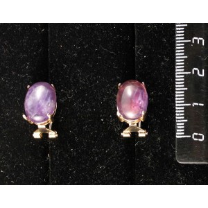 Серьги из аметиста, овал 14х10мм, замок гвоздик+лапка