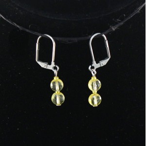 Серьги из цитрина, круг граненый 6мм