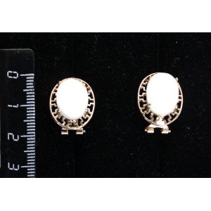 Серьги из перламутра, "греческие", 14х10мм, замок гвоздик+лапка