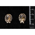 Серьги из раухтопаза, "греческие", 14х10мм, замок гвоздик+лапка