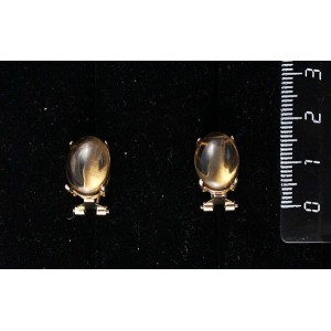 Серьги из раухтопаза, овал 14х10мм, замок гвоздик+лапка