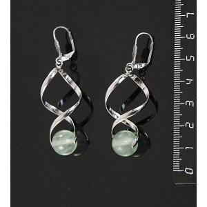 Серьги из флюорита, коннектор "спираль", шарик 12мм