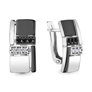 C925 Серьги 3,65г фианит, шпинель родирование