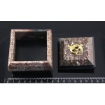 Шкатулка из змеевика и креноида комбинированная 80*80*65мм