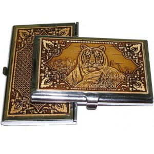 Визитница береста "тигр" 94х58мм
