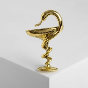 Брошь "Змея в геральдике" знак, цвет золото