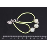 Браслет из пренита "3 шарика", шарик 12мм, на шнурке