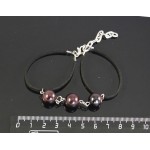 Браслет из граната "3 шарика", шарик 12мм, на шнурке