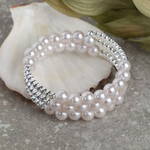 Браслет жемчуг "Пружинка" стразы, шар 6, 6см, цвет белый, цвет серебристый Браслет жемчуг "Пружинка" стразы, шар 6, 6см, цвет белый, цвет серебристый