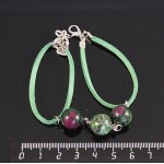 Браслет из цоизита "3 шарика", шарик 12мм, на шнурке