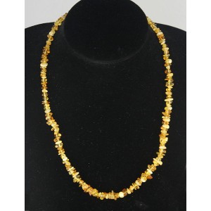 Бусы из янтаря, крошка желтый+молочный, 51см