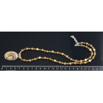 Колье-кулон из яшмы песочной, овал 30х22мм, шарик 6 мм