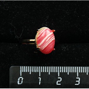 Кольцо c агатом красным (иск.),  овал 14х10мм