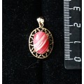 Кулон из агата красного (иск.),  "греческий", 14х10мм