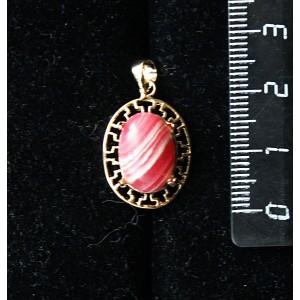 Кулон из агата красного (иск.),  "греческий", 14х10мм