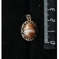 Кулон из агата кофейного (тонировка),  "греческий", 14х10мм