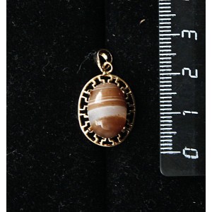 Кулон из агата кофейного (тонировка),  "греческий", 14х10мм