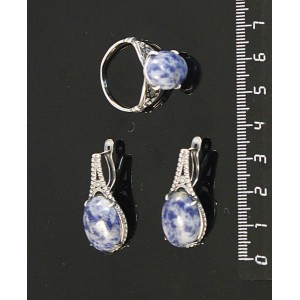 Кольцо Серьги с лазуритом