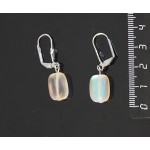 Серьги из опала (синт.), столбик 13х8мм, цвет персиковый