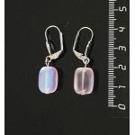 Серьги из опала (синт.), столбик 13х8мм, цвет розовый