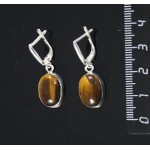 C925 Серьги 4.82г с тигровым глазом, овал 14х10мм