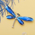 Брошь "Стрекоза", граненые крылья, цвет синий, цвет серебристый