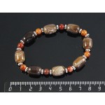 Браслет из агата кофейного (тонировка) и сердолика