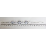 Браслет из агата голубого (сапфирин), овалы 18х13мм + шарик 6мм, цепочка