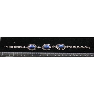 Браслет из лазурита синего, "принцесса" овал 14х10мм, на цепочке