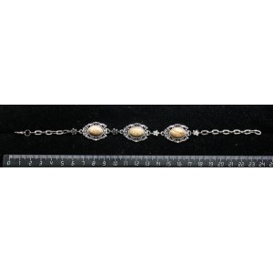 Браслет из яшмы песочной, "принцесса" овал 14х10мм, на цепочке