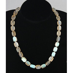 Бусы из опала (синт.), столбик 13х8мм, цвет персиковый