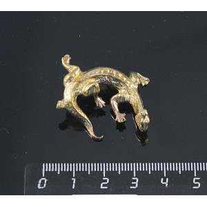 Ящерка с короной из бронзы, 33*28*15мм